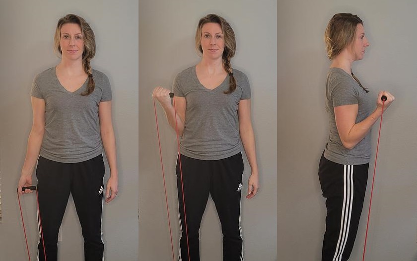 Star Exercise of the Week: Bicep Curl with a Resistance Band