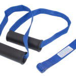 A pair of blue rubber RangeMaster Handles for Tubing and Banding (10 Pack) with a blue handle.